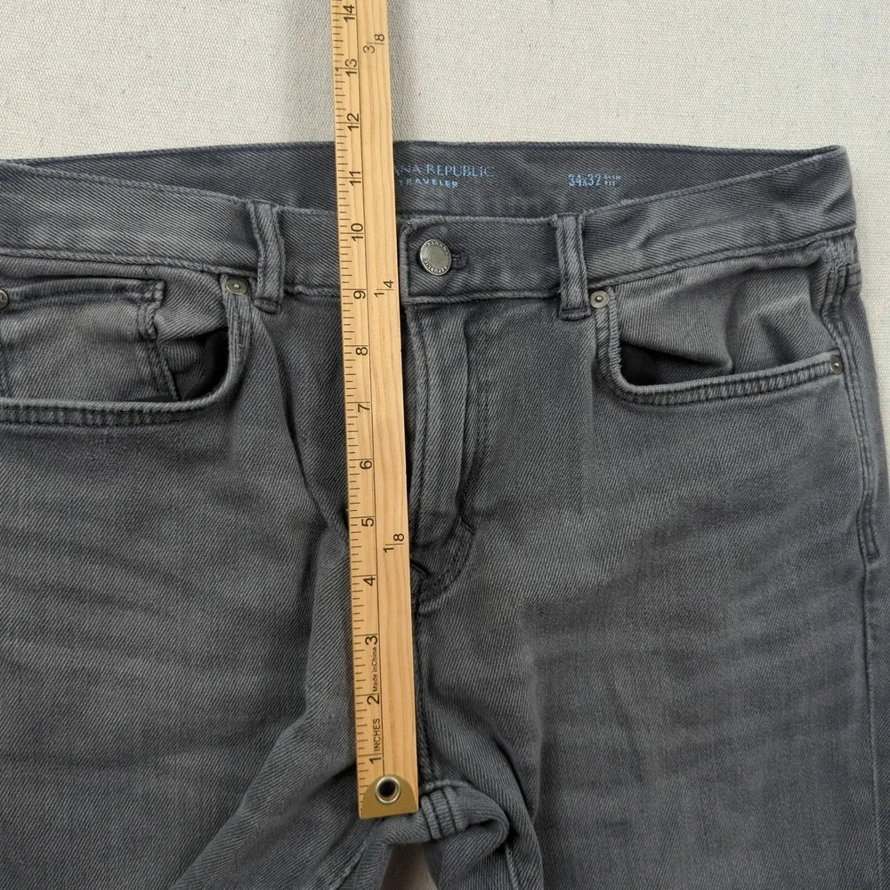 Banana Republic Jeans Mens 34x32 Black Traveler Slim Fit Casual